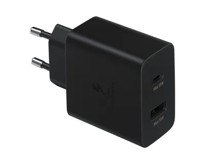 Samsung Super-Fast-Charging-Ladegerät mit 2 USB-Anschlüssen 35 W Schwarz