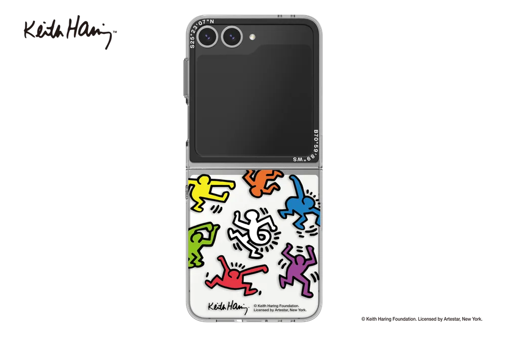 Samsung Slash B Slash Keith Haring Dance Slim Impression Case für das Galaxy Z Flip7 FE | Flip6 Weiß/rot/gelb
