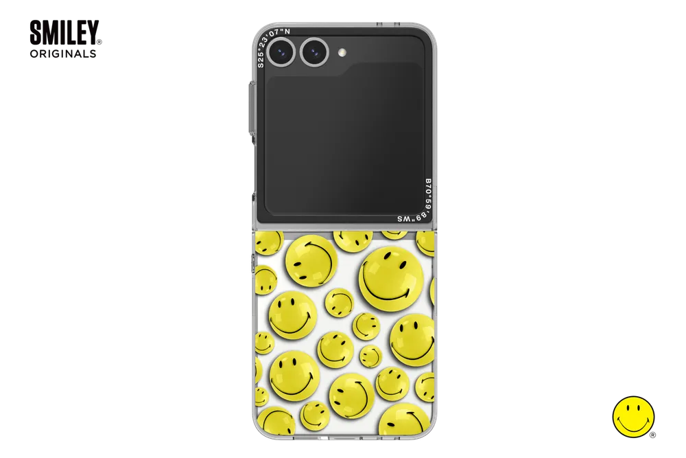 Samsung Slash B Slash Smiley Slim Impression Case für das Galaxy Z Flip7 FE | Flip6 Gelb