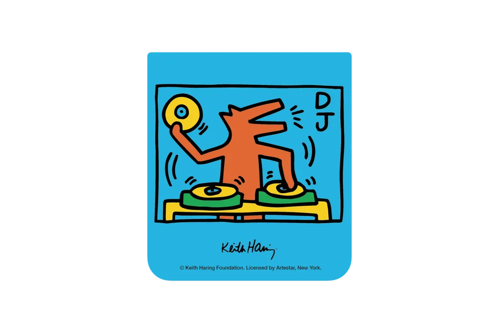 Samsung Slash B Slash KEITH HARRING Music Contents CARD für das Flip Suit Case Light Blue