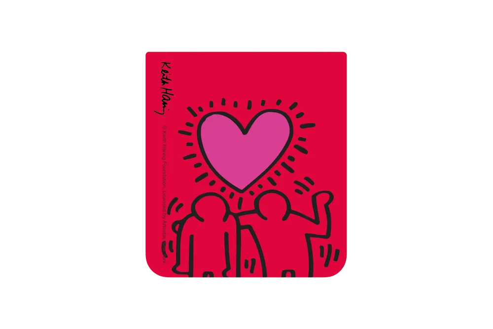 Samsung Slash B Slash KEITH HARRING LOVE Contents CARD für das Flip Suit Case Red