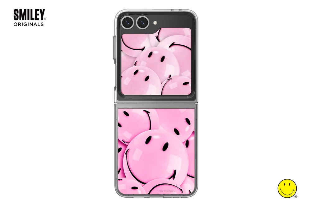 Samsung Slash B Slash Smiley Flipsuit Card für das Galaxy Z Flip7 FE | Flip6 Rosa