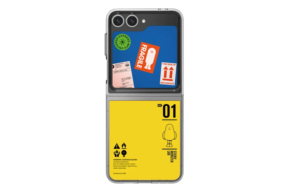 Samsung Slash B Slash Sticky Monster Lab Redmon Flipsuit Card für das Galaxy Z Flip7 FE | Flip6 Orange