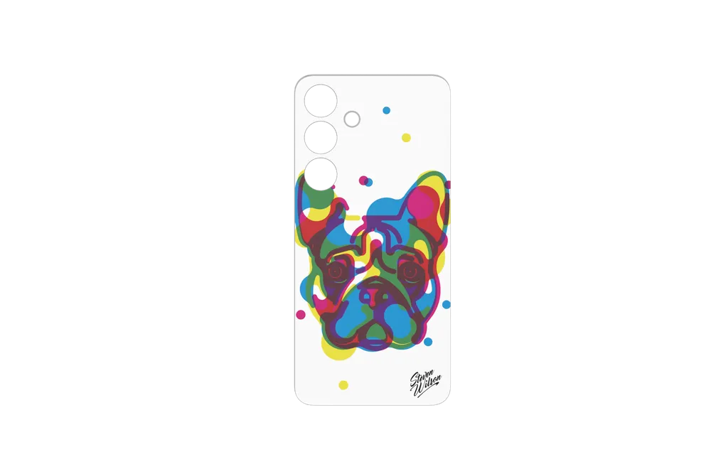 Samsung Artist Steven Wilson Flipsuit Card für das Galaxy S24 Silber, Blau Und Pink