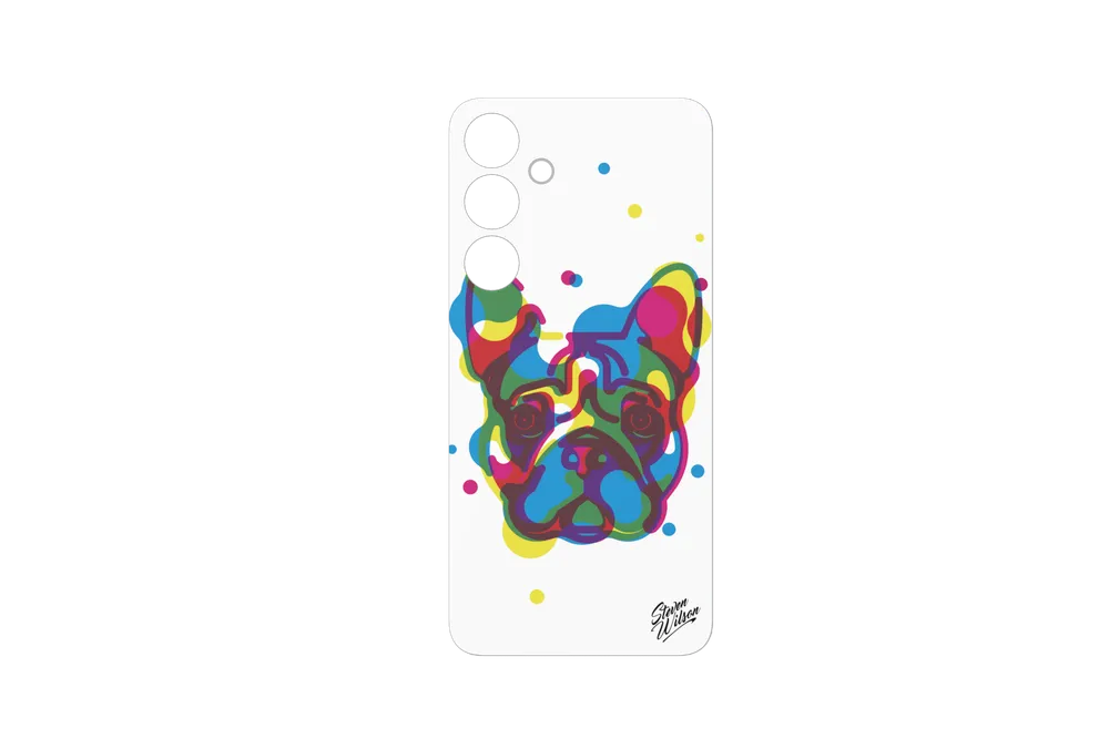 Samsung Artist Steven Wilson Flipsuit Card für das Galaxy S24+ Silber, Blau Und Pink