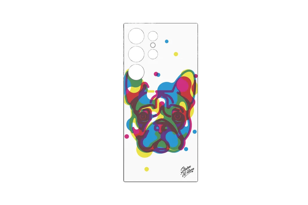 Samsung Artist Steven Wilson Flipsuit Card für das Galaxy S24 Ultra Silber, Blau Und Pink