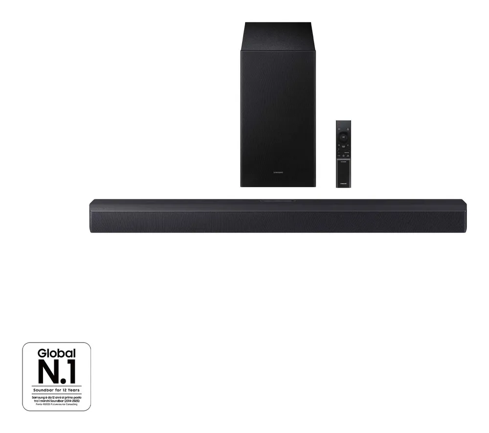 Barra de Sonido Samsung HW-B450F/ZF 2.1 65W Bluetooth HDMI ARC Subwoofer Dolby Audio