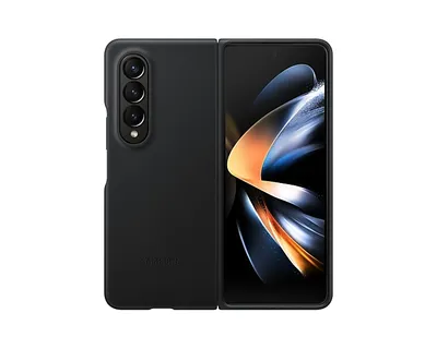 Leather Cover for Galaxy Z Fold4 schwarz Handyhülle