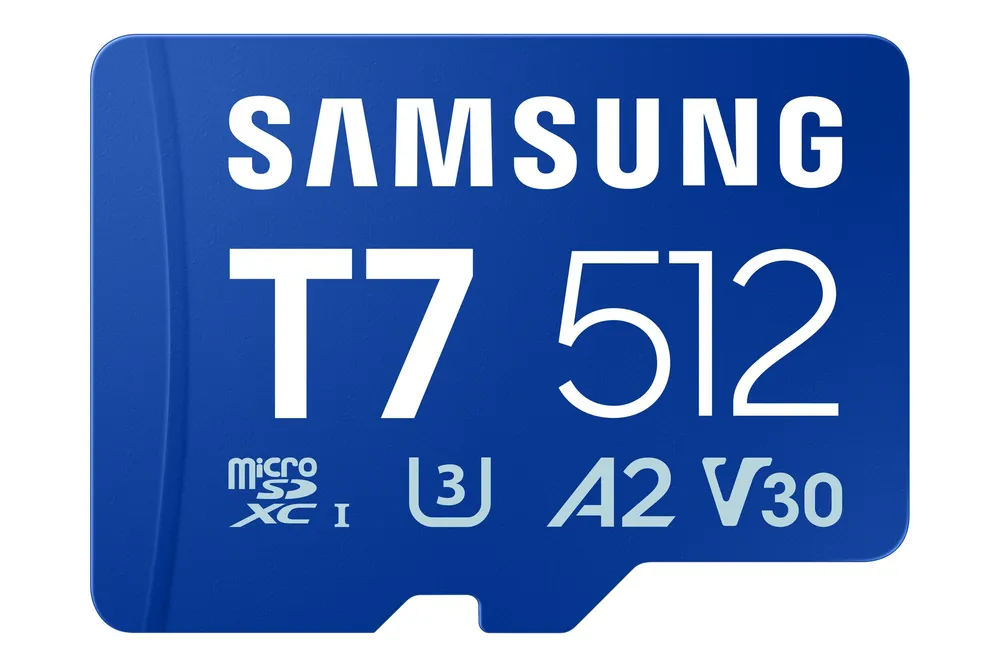Samsung T7 (512 GB, microSDXC, U3, UHS-I)