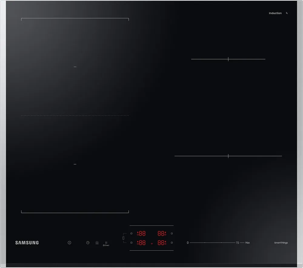 Samsung Flex-Induktions-Kochfeld NZ6000K NZ64B5046JK/U1, Mehr Flexibilität und viel Platz deine Pfannen & Töpfe. Mit WiFi