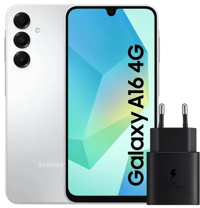 Samsung Galaxy A16 128GB Weiß 4G + Samsung Ladegerät 25 W Schwarz