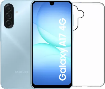 Samsung Galaxy A17 128GB Grau 4G + BlueBuilt Backcover Transparent