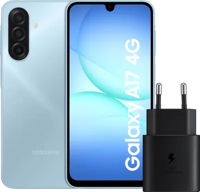 Samsung Galaxy A17 128GB Grau 4G + Samsung Ladegerät 25 Watt Schwarz