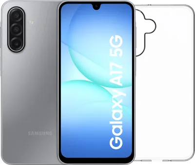 Samsung Galaxy A17 128GB Grau 5G + BlueBuilt Backcover Transparent