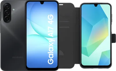 Samsung Galaxy A17 128GB Schwarz 4G + BlueBuilt Book Case Schwarz