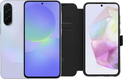 Samsung Galaxy A36 256GB Lila 5G + BlueBuilt Book Case Schwarz