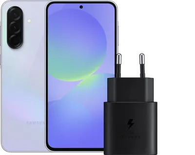Samsung Galaxy A36 256GB Lila 5G + Samsung Ladegerät 25 Watt Schwarz