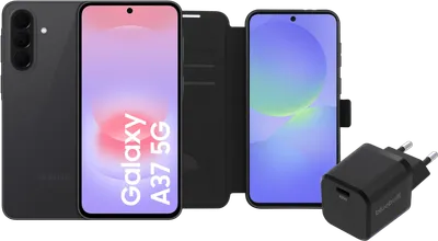 Samsung Galaxy A37 256GB Schwarz 5G + Basis-Zubehörset