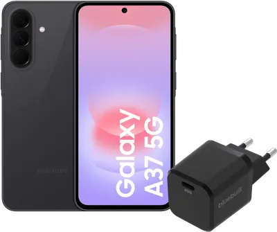 Samsung Galaxy A37 256GB Schwarz 5G + BlueBuilt Ladegerät mit USB-C-Anschluss 45 W Schwarz