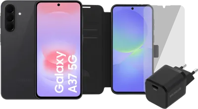 Samsung Galaxy A37 256GB Schwarz 5G + Komplettes Zubehörset