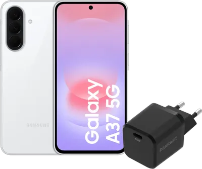Samsung Galaxy A37 256GB Weiß 5G + BlueBuilt Ladegerät mit USB-C-Anschluss 45 W Schwarz