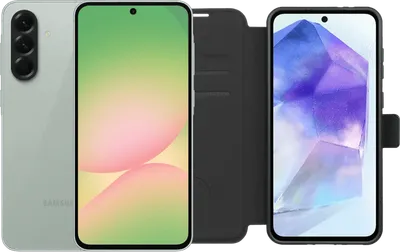 Samsung Galaxy A56 128GB Grün 5G + BlueBuilt Book Case Schwarz