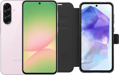 Samsung Galaxy A56 128GB Rosa 5G + BlueBuilt Book Case Schwarz