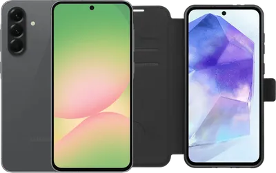 Samsung Galaxy A56 128GB Schwarz 5G + BlueBuilt Book Case Schwarz