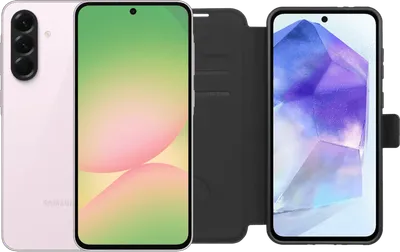 Samsung Galaxy A56 256GB Rosa 5G + BlueBuilt Book Case Schwarz