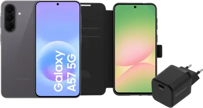 Samsung Galaxy A57 128GB Grau 5G + Basis-Zubehörset