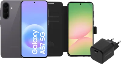 Samsung Galaxy A57 256GB Grau 5G + Basis-Zubehörset