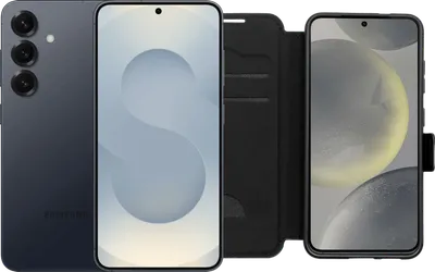 Samsung Galaxy S25 128GB Silber 5G + BlueBuilt Book Case Schwarz