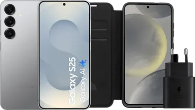 Samsung Galaxy S25 128GB Silber 5G + Zubehörset