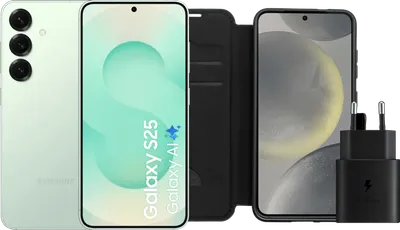 Samsung Galaxy S25 256GB Mintgrün 5G + Zubehörset