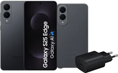 Samsung Galaxy S25 Edge 256GB Schwarz 5G + Zubehörset