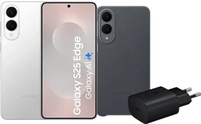 Samsung Galaxy S25 Edge 256GB Silber 5G + Zubehörset