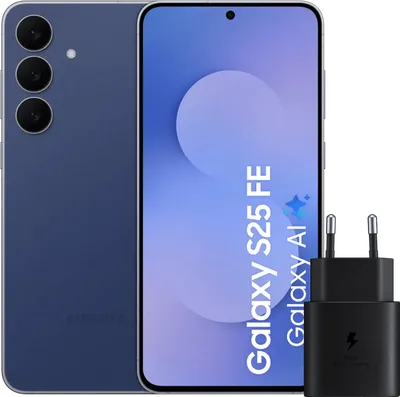 Samsung Galaxy S25 FE 256GB Dunkelblau 5G + Samsung Ladegerät 25 Watt Schwarz