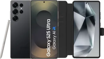 Samsung Galaxy S25 Ultra 256GB Schwarz 5G + BlueBuilt Book Case Schwarz