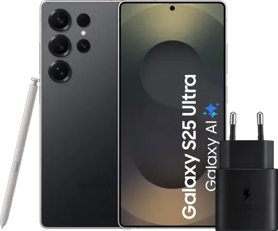 Samsung Galaxy S25 Ultra 256GB Schwarz 5G + Samsung Ladegerät 25 Watt Schwarz