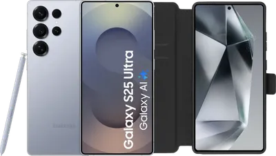 Samsung Galaxy S25 Ultra 512GB Silber 5G + BlueBuilt Book Case Schwarz