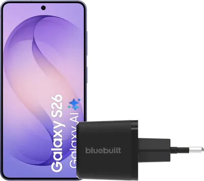 Samsung Galaxy S26 512GB Dunkelblau 5G + BlueBuilt Ladegerät 45 Watt Schwarz
