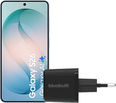 Samsung Galaxy S26 512GB Hellblau 5G + BlueBuilt Ladegerät 45 Watt Schwarz