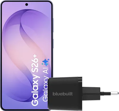 Samsung Galaxy S26 Plus 512GB Dunkelblau 5G + BlueBuilt Ladegerät 45 Watt Schwarz