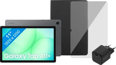 Samsung Galaxy Tab A11 Plus 11 Zoll 128GB Wi-Fi + 5G Grau + Komplettes Zubehörset