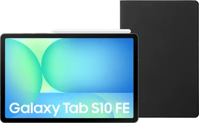 Samsung Galaxy Tab S10 FE 10,9 Zoll 128GB Wi-Fi Grau + BlueBuilt Book Case Schwarz