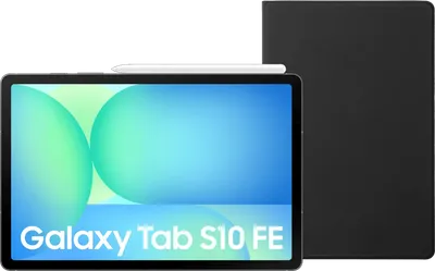Samsung Galaxy Tab S10 FE 10,9 Zoll 256GB Wi-Fi und 5G Grau + BlueBuilt Book Case Schwarz