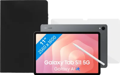 Samsung Galaxy Tab S11 11 Zoll 256GB Wi-Fi und 5G Grau + Book Case Schwarz