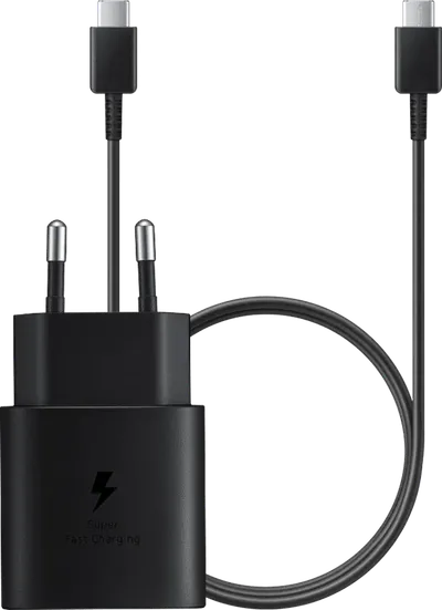 Samsung Super-Fast-Charging-Ladegerät 25 W + USB-C-Kabel 1 m Kunststoff Schwarz