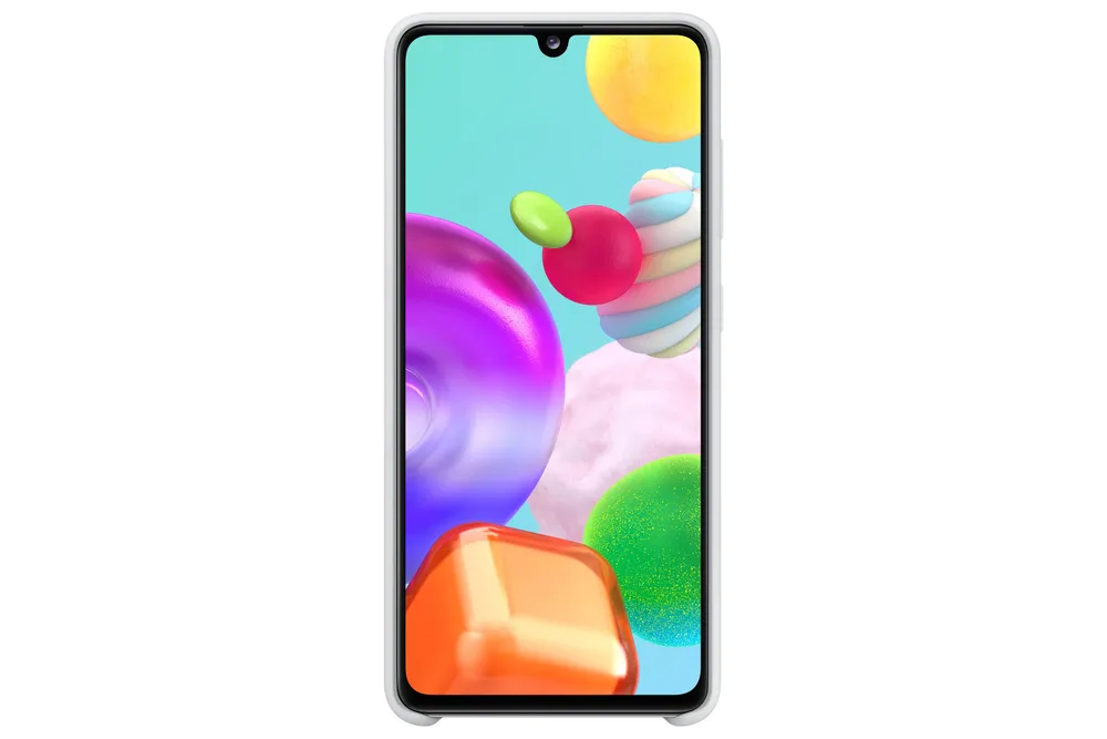 Silicone Cover EF-PA415 für Galaxy A41, White Handyhülle
