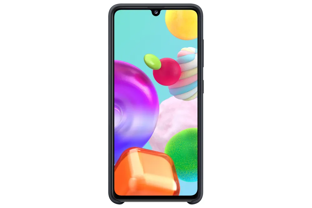 Silicone Cover EF-PA415 für Galaxy A41, Black Handyhülle